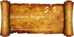 Stefanik Vilmos névjegykártya